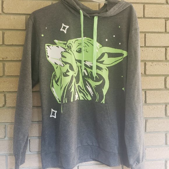 Starwars Baby Yoda "This is the Way" Grey Hoodie Large - Picture 1 of 2